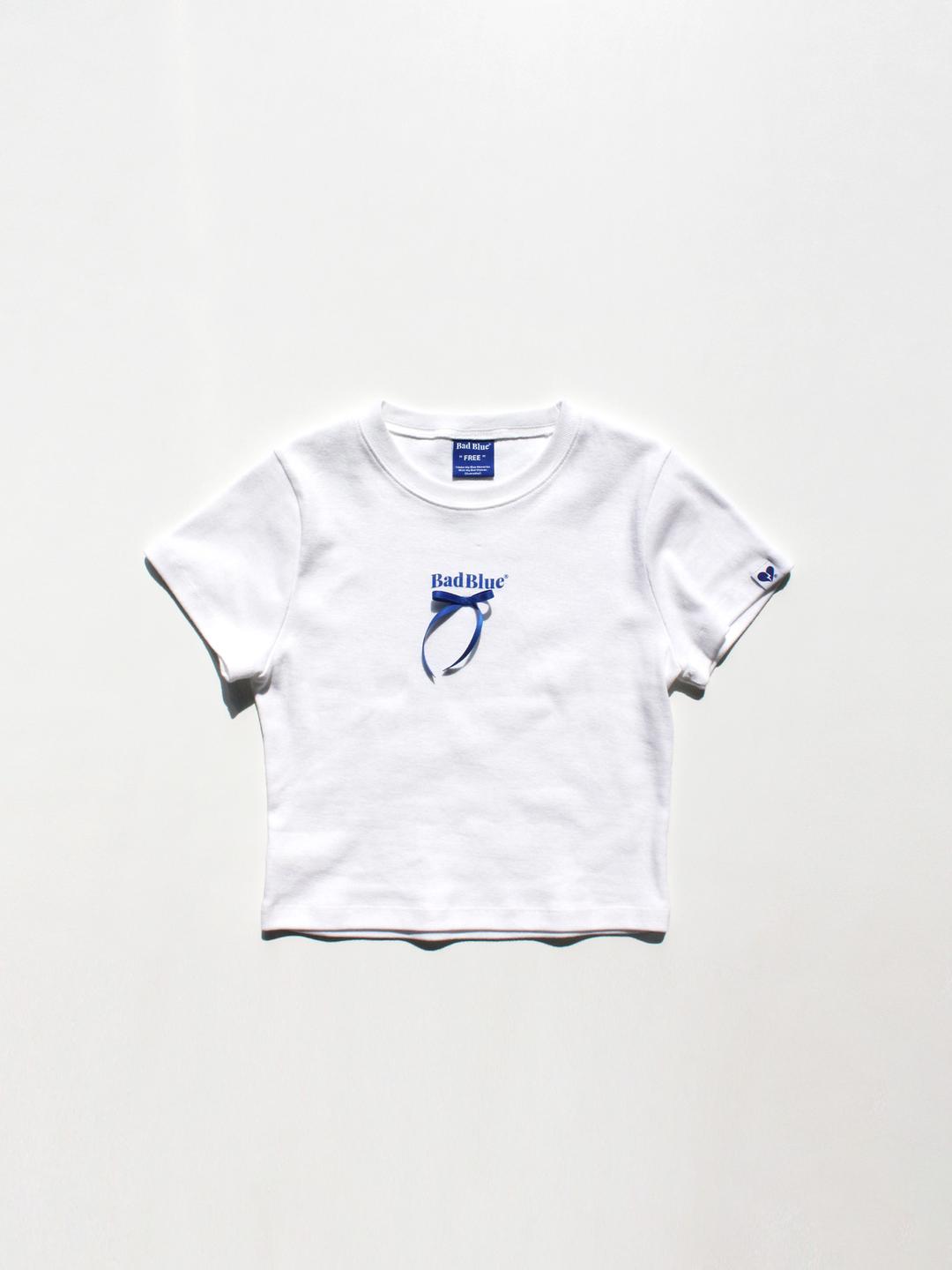 Ribbon Logo Slim Tee White