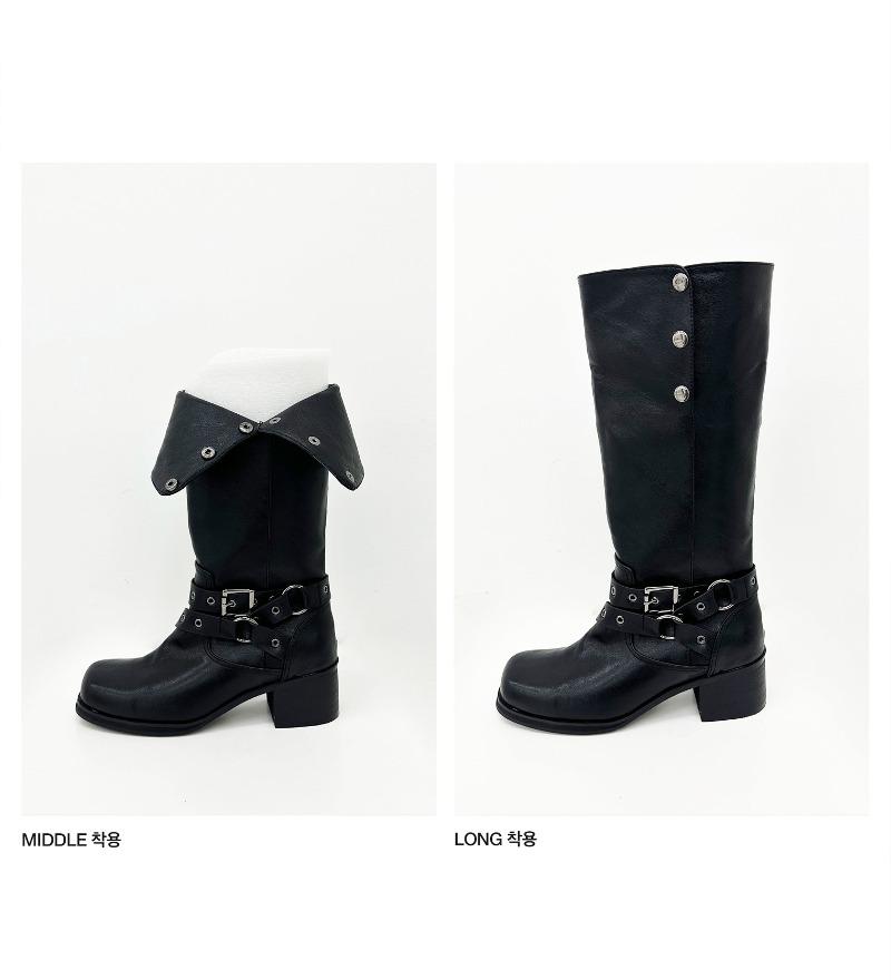 Two-way buckle boots