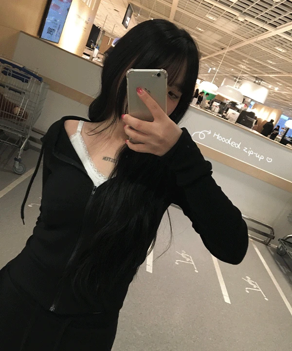 [슬림핏🖤] 셔터 골지 니트 크롭 후드 집업 (4color)