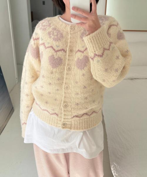 Alpaca Wool Nordic Knit Cardigan_Ivory
