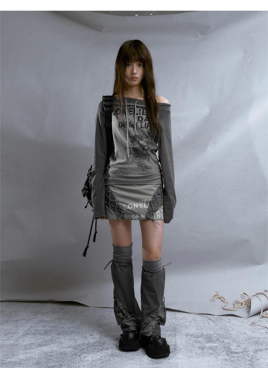 Cest Nous String polyester miniskirt