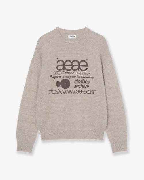 WEB LOGO KNIT PULLOVER [TAUPE]