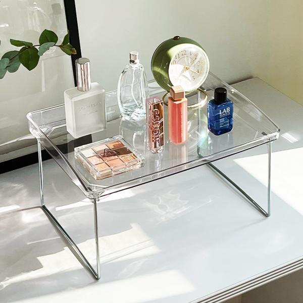 접이식 투명 아크릴 수납선반/테이블