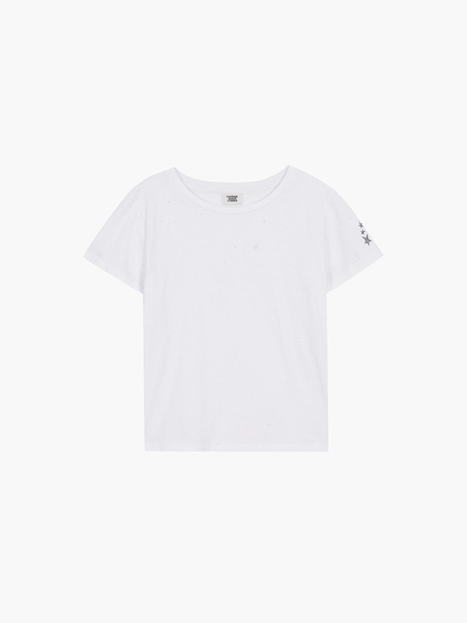 SHABBY ROUND T-SHIRT_white
