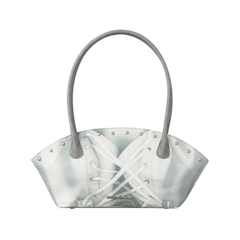 CORSET HALF-MOON BAG (GREY)