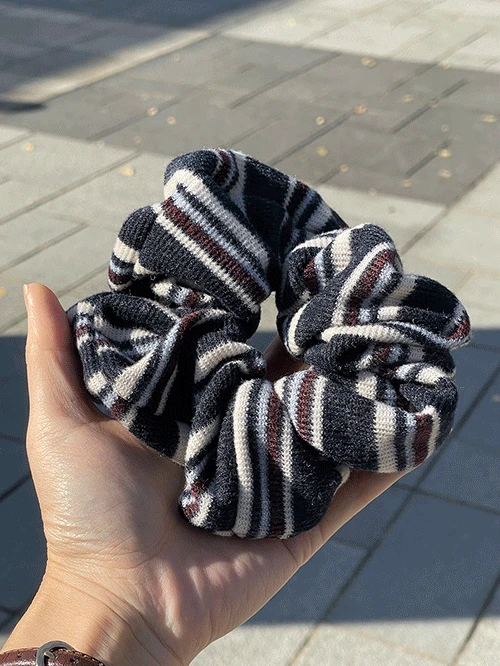 스트라이프 니트 곱창밴드