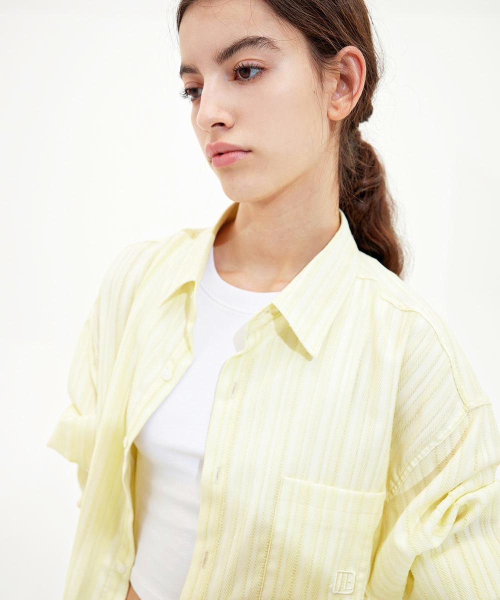 MARINA STRIPE OVERSIZE SHIRT_LIME