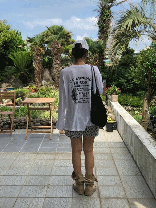 페일 썸머 프린팅 긴팔 티