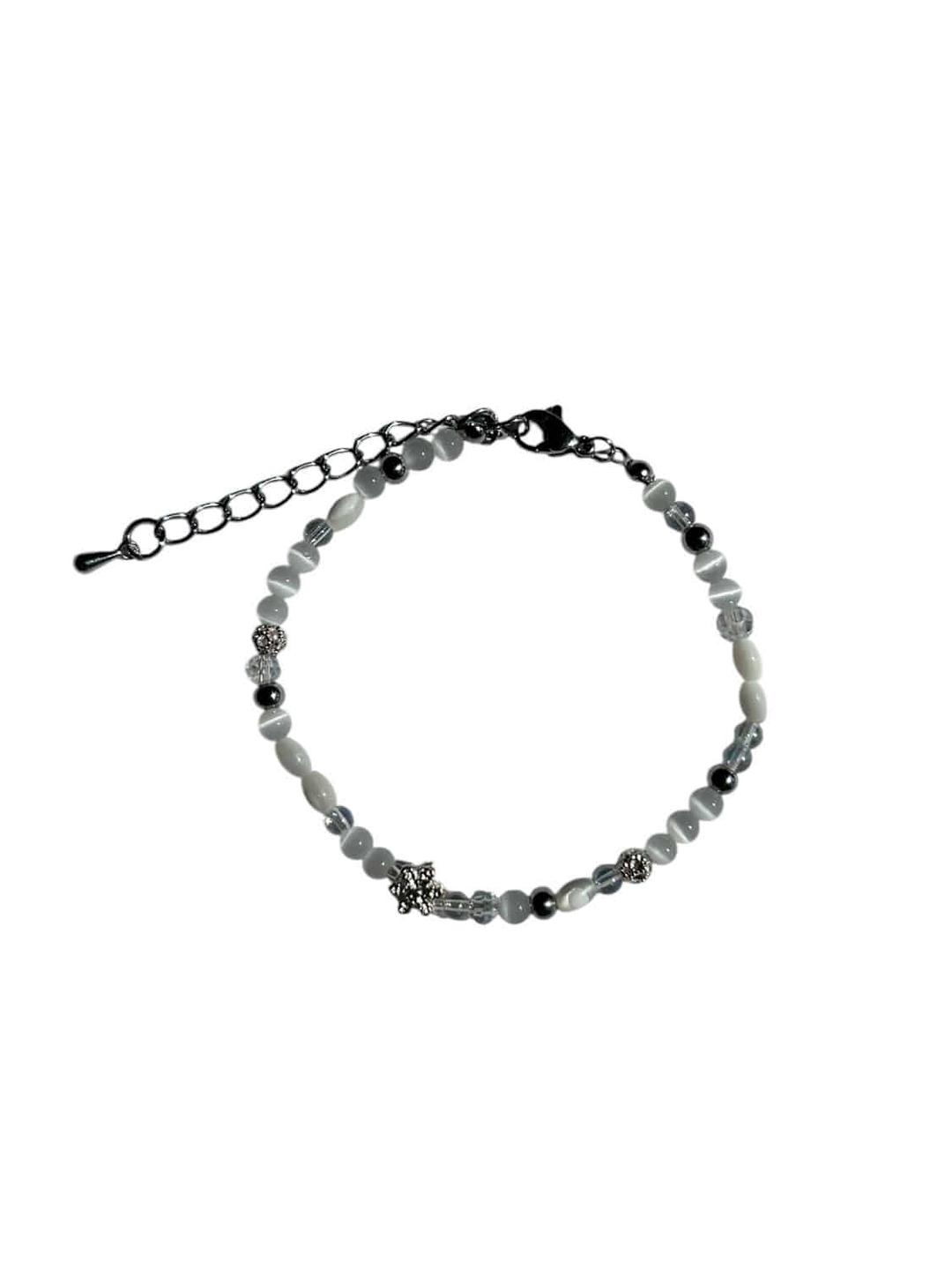 눈꽃 실버 비즈 팔찌