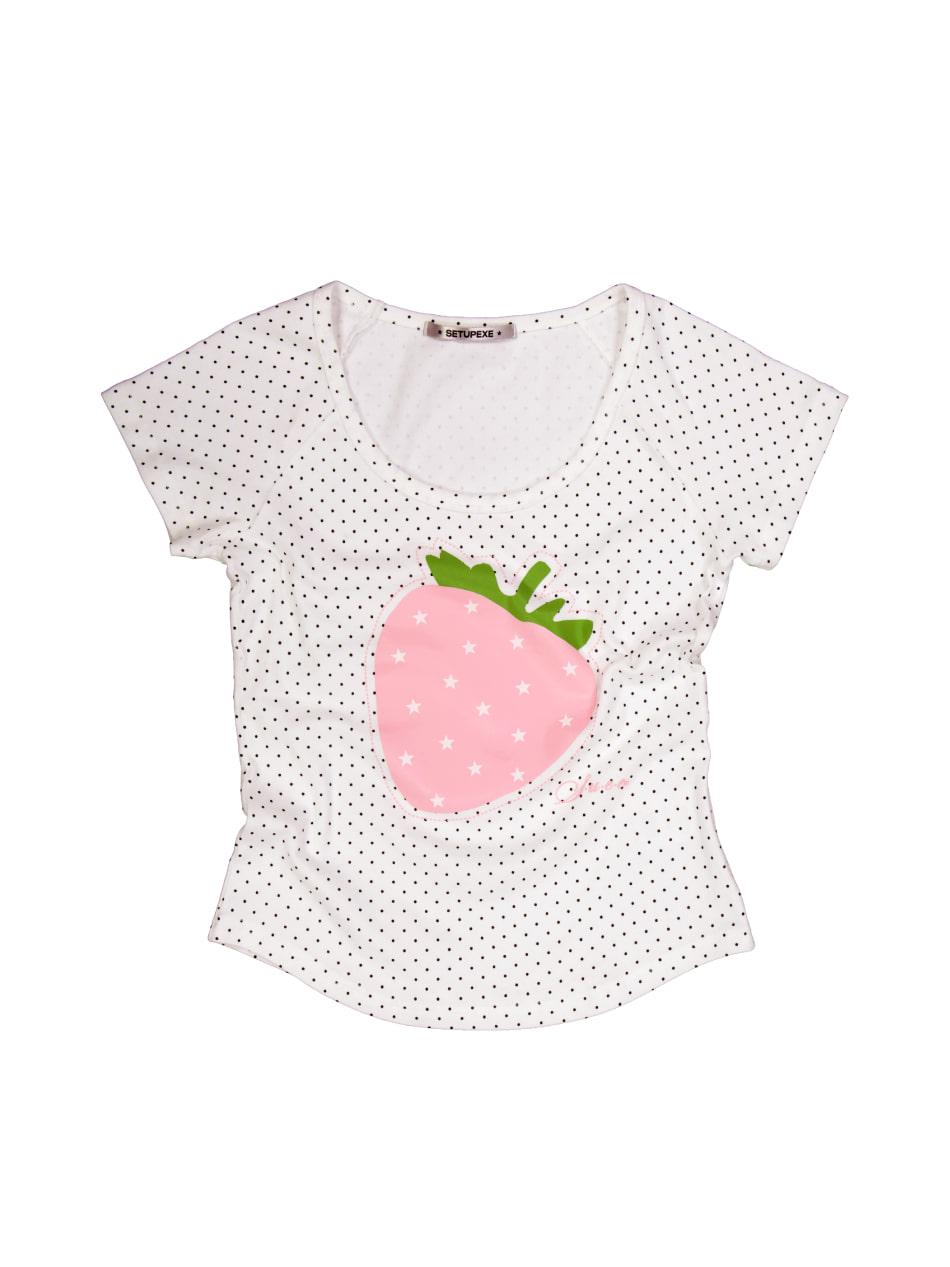 FRUITS DOT TOP / WHITE