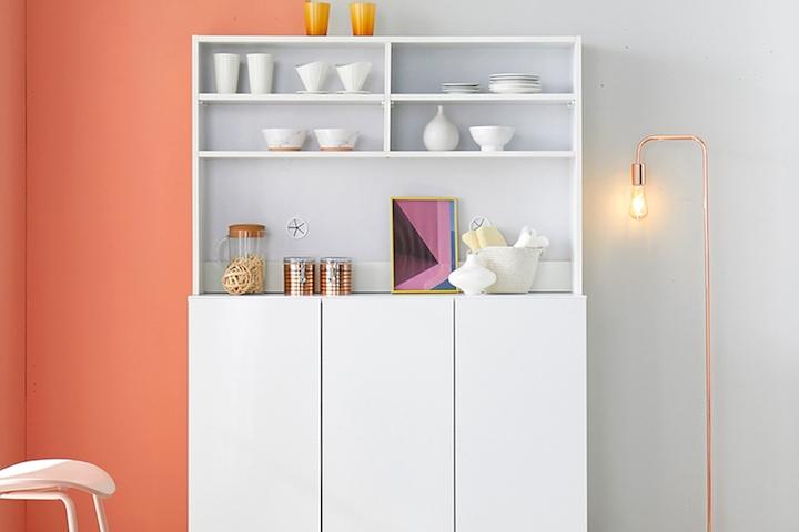 바비아 주방수납장 진열장 1200 상부장세트(2colors)