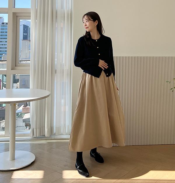 [R-made][겨울스커트]임부복*윈터 스모크 밴딩 스커트(겉기모/숏/롱기장)