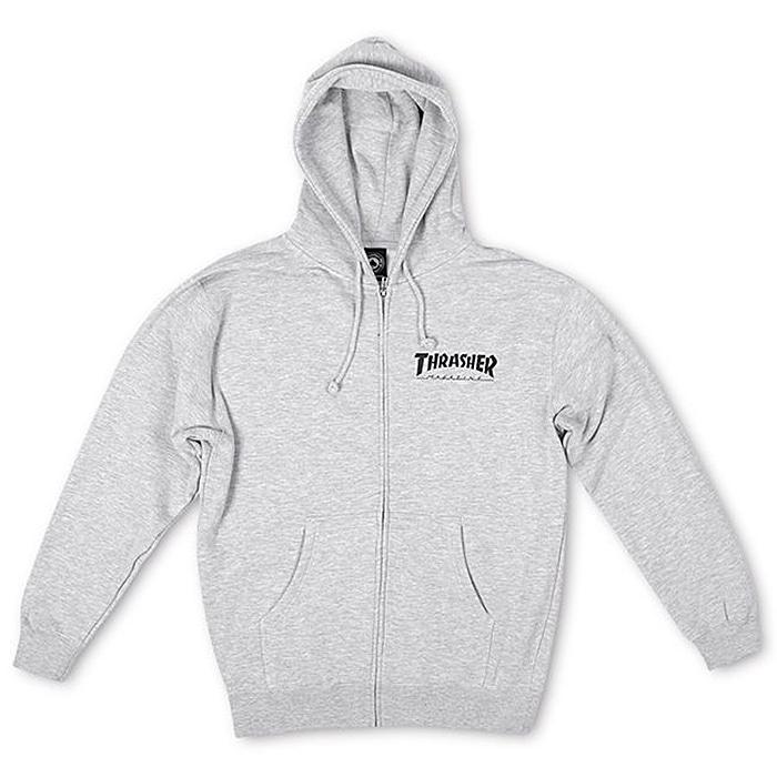 트래셔 후드집업 THRASHER LOGO ZIP HOOD-GREY