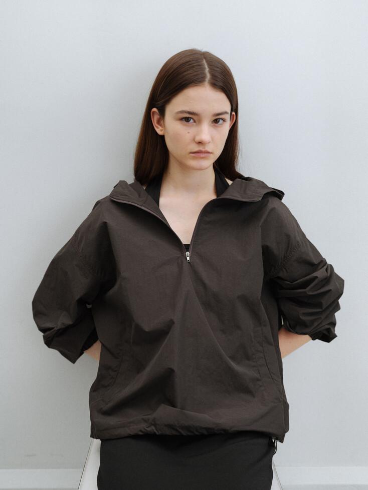 Light Hoodie Anorak(Dark Brown)