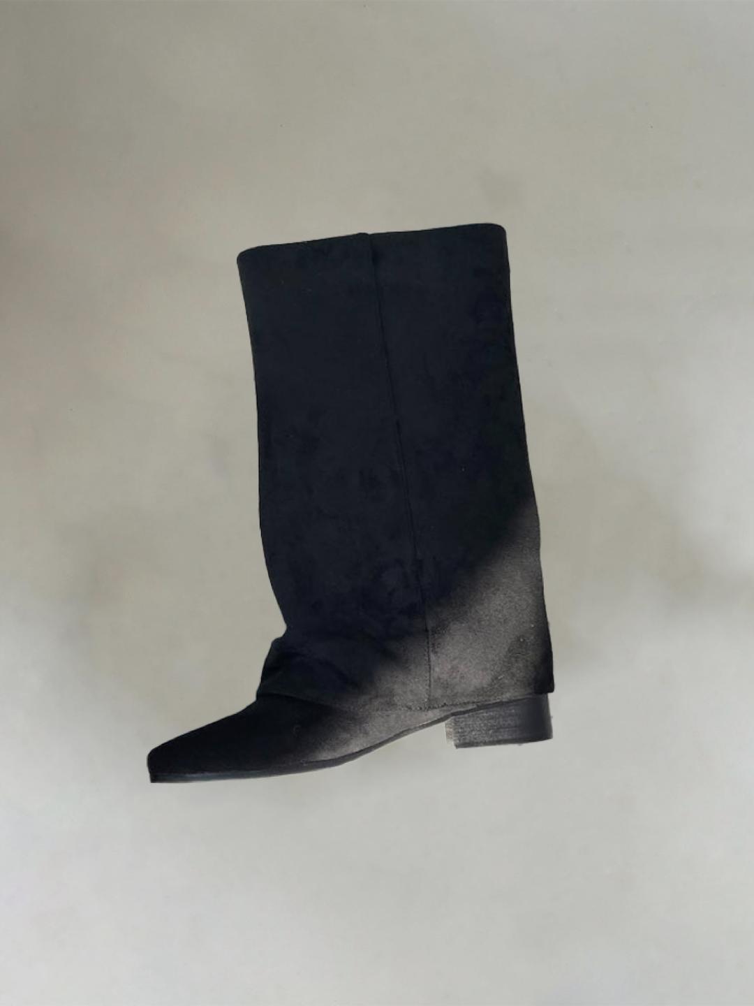 Suede folding warmer boots