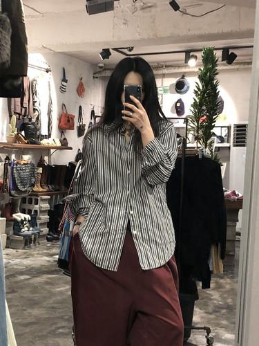 Hugo Boss navy striped shirt