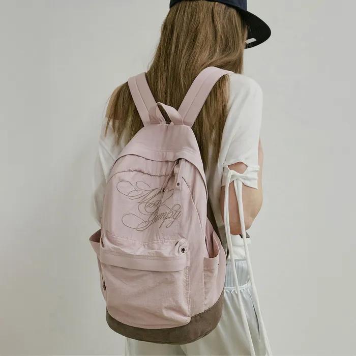Grumpy Girl Nylon Backpack Matt Pink