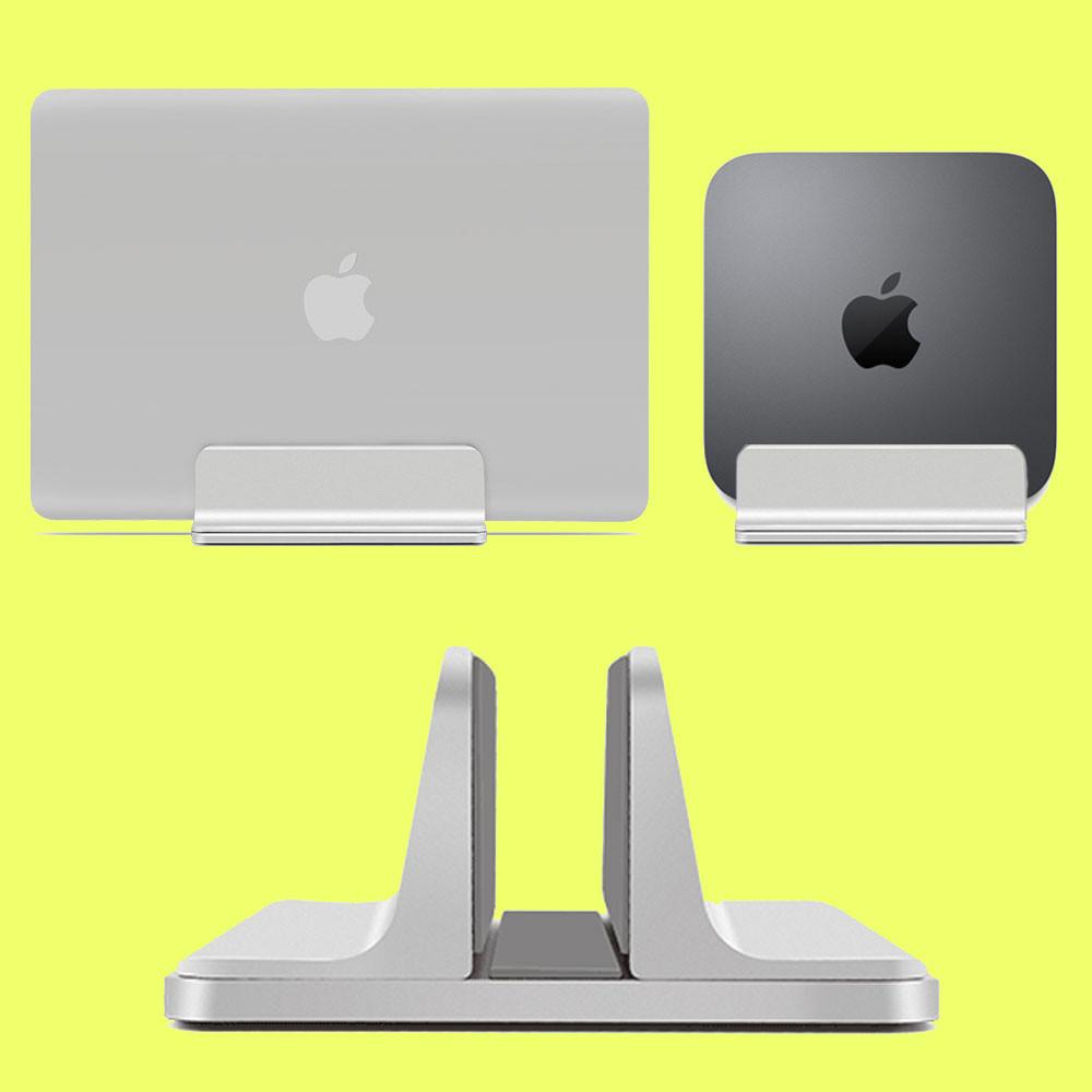 맥북거치대 맥미니거치대 맥북받침대 세로 노트북수직 알루미늄 스탠드 클램쉘 1슬롯