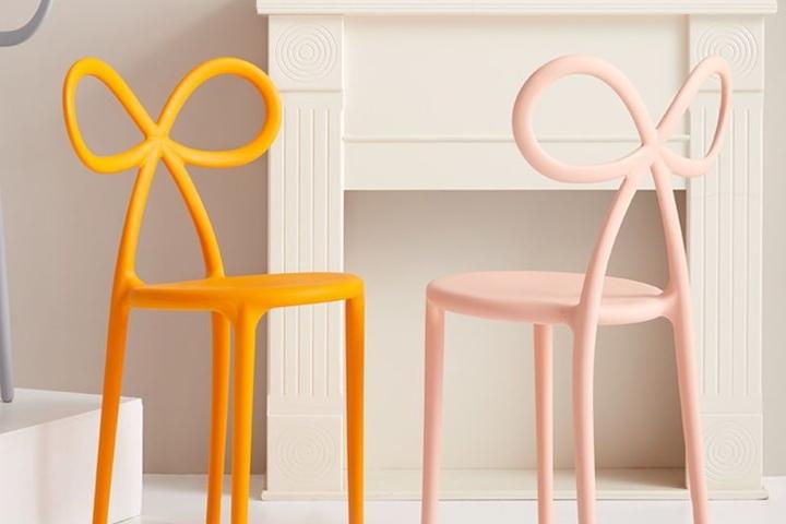 [해외] 노르딕 리본 체어 화장대 식탁 카페 포인트 의자 4colors