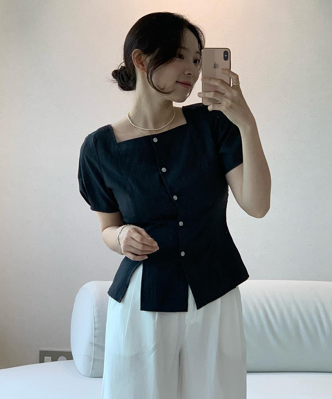 미쏘 [파이리PICK/하객룩✨/직잭단독🎀]스트랩 블라우스_MIWBWF70QB /MIWBLF911G
