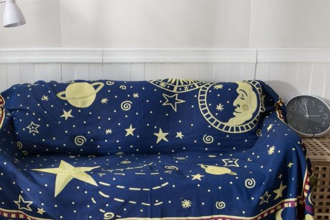 CV-13 양면 보헤미안 별자리 감성 쇼파커버 캠핑 블랭킷 가벼운 담요 2size