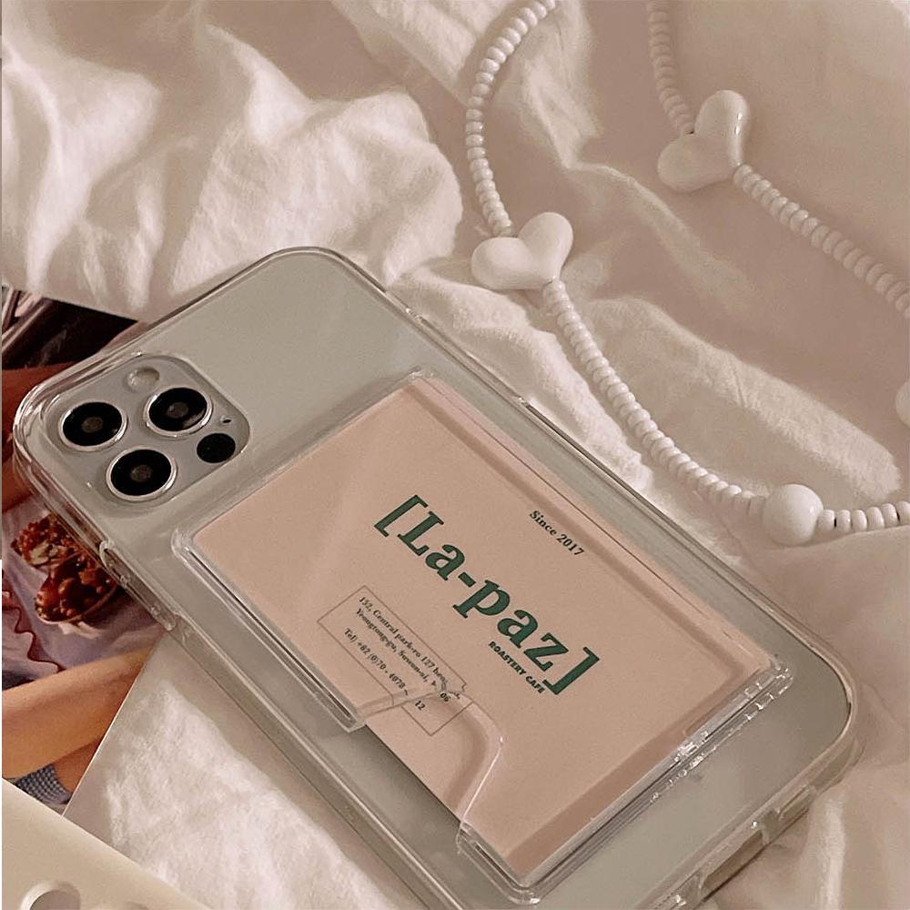 [효율🤍] 투명 PC 카드 케이스 핸드폰 부착형