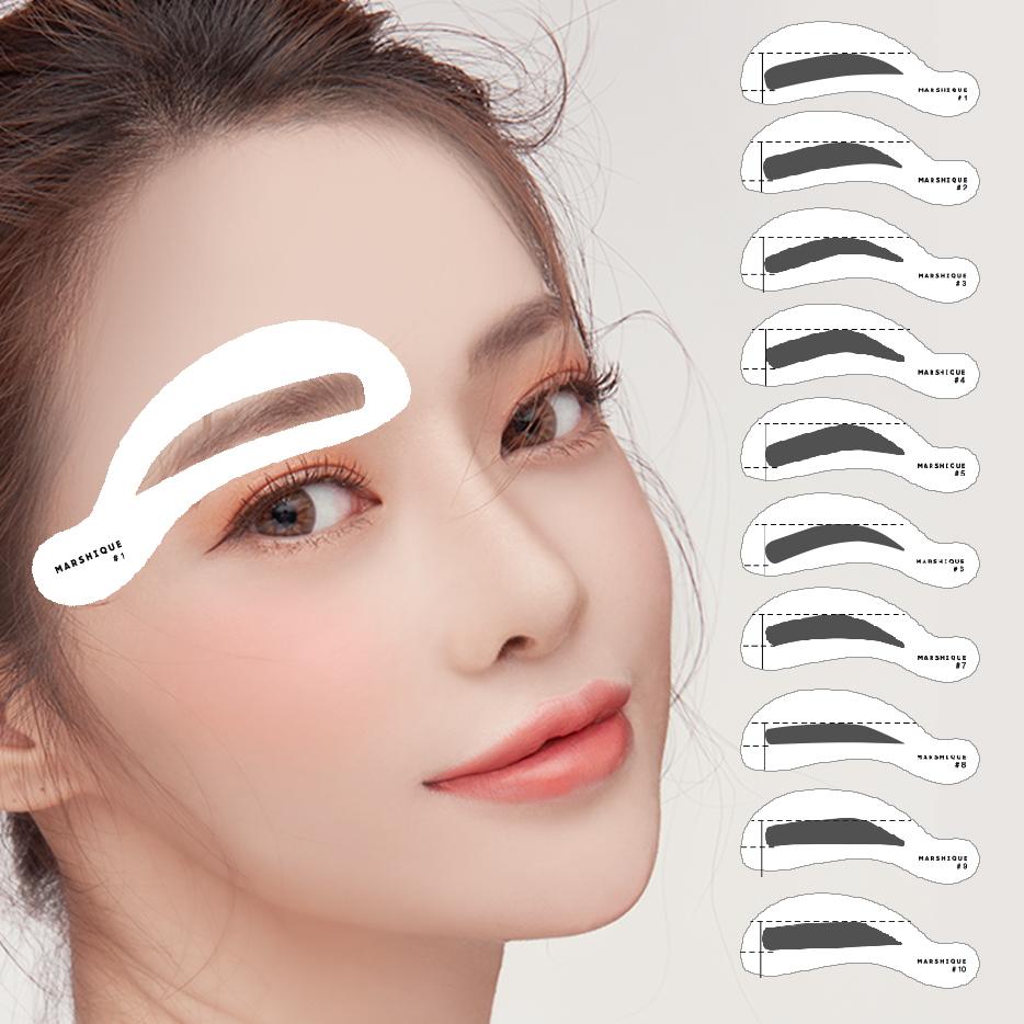 [마르시끄] 눈썹 그리기 가이드 (남자 여자 공용) 일자 아치 모양 아이브로우 정리 틀 소품