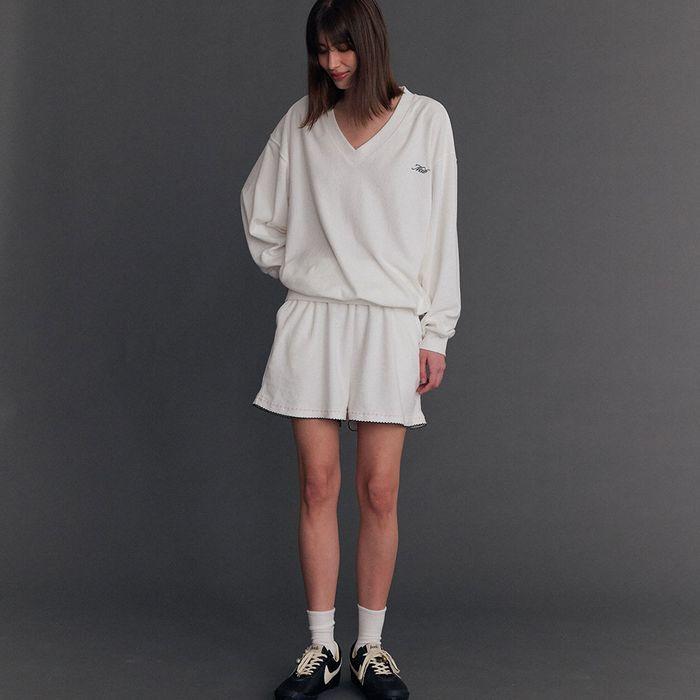 V-Neck Terry Sweatshirt (off-white)