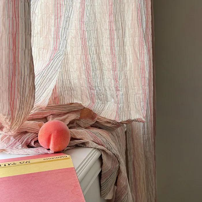 메리엘 링클 핑크 빈티지 커튼