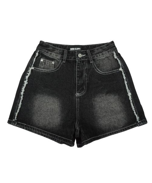 Vintage Line Denim Shorts (Black)