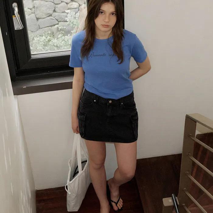 Pigment Cargo Skirt_Navy