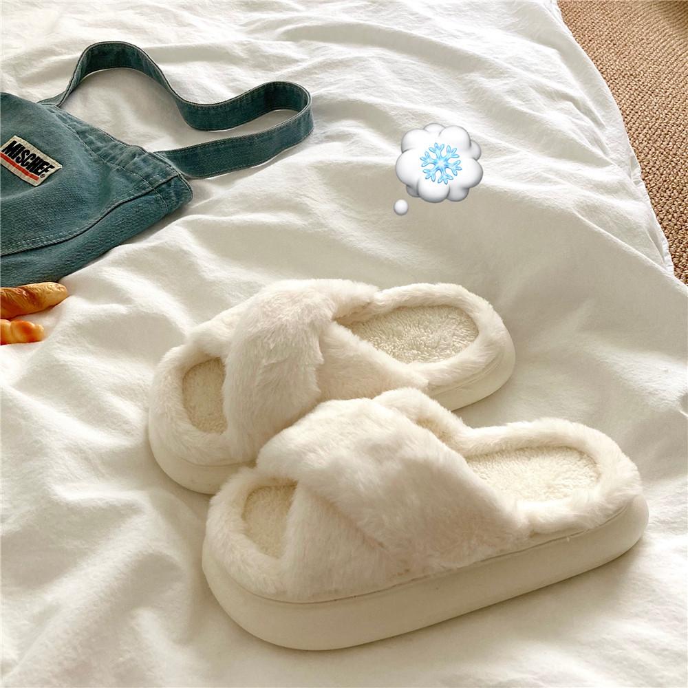 수심 Snow Slippers(4 color) 겨울 털 슬리퍼 실내화 오픈형 층간소음