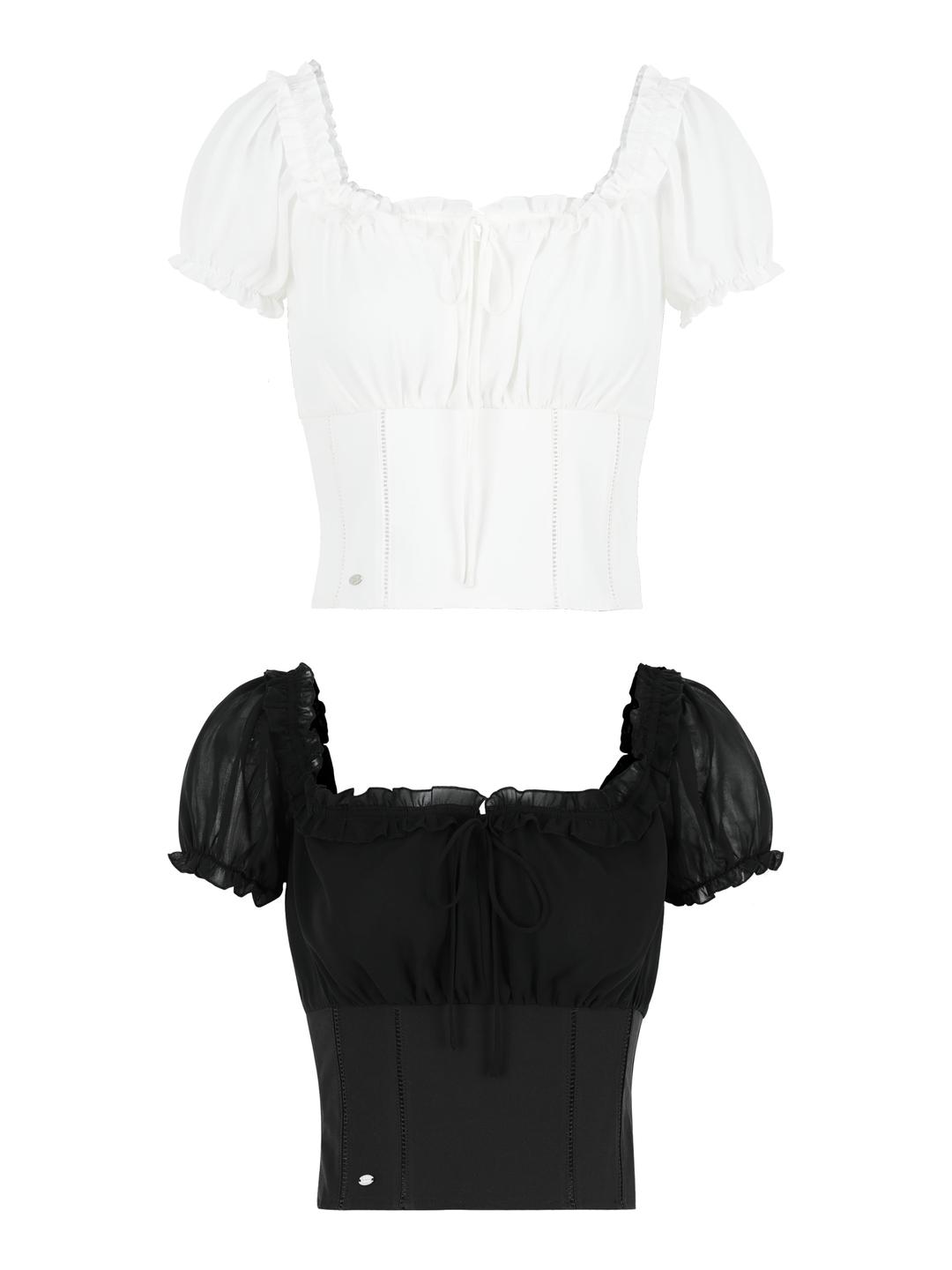 Chiffon Lace Puff BL