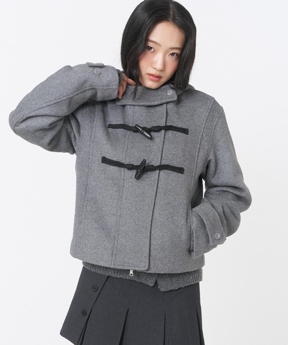 Duffle hoodie short coat DARK GREY