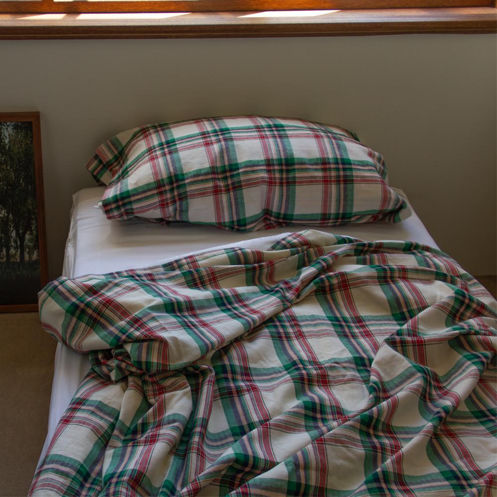 뉴트로 겨울 기모 그린 체크 담요 극세사담요 대형블랭킷 싱글극세사이불