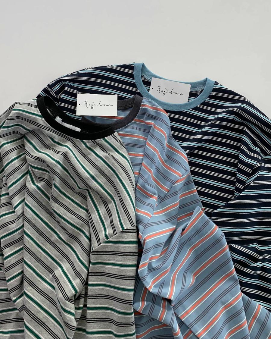 버터 스트라이프 긴소매 티셔츠