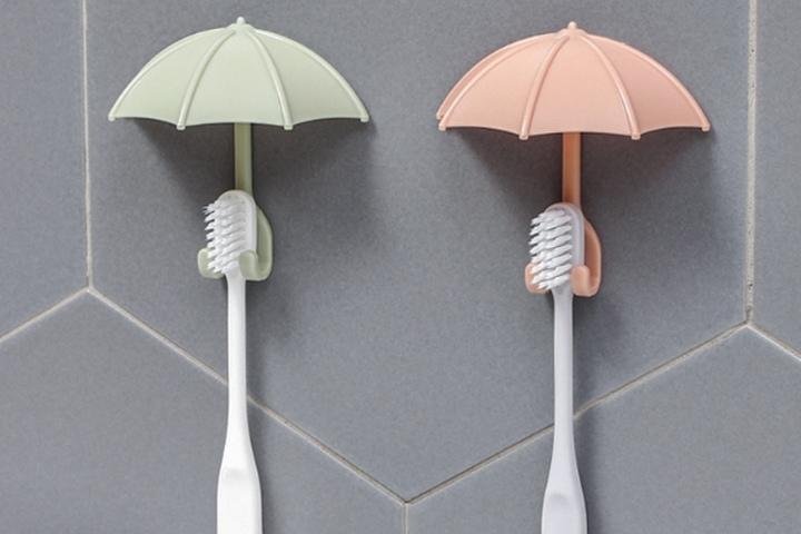우산 후크 칫솔걸이