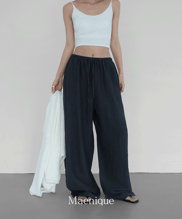 매니크 [MNQ] 모니카 소프트 린넨 와이드 밴딩 팬츠 (UNISEX)