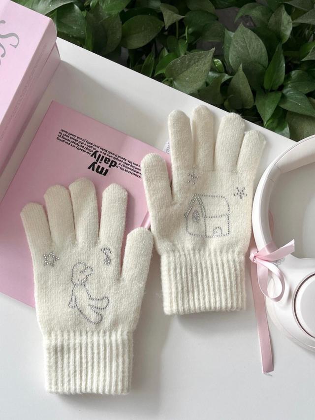 수심 House Soda Gloves(2 Type) 하우스 소다 장갑 손가락 겨울 귀여운