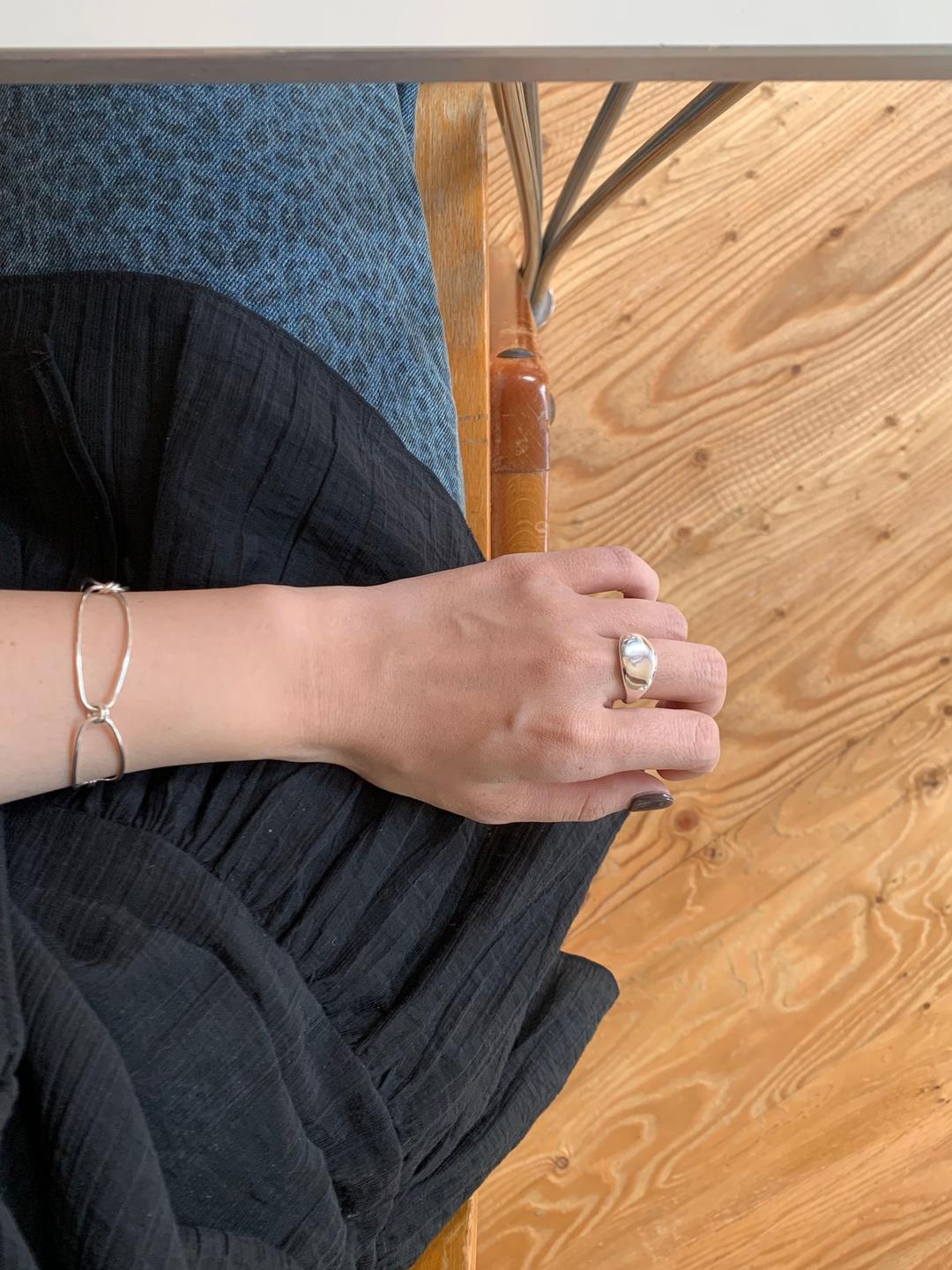 (silver925) Halo bold open ring *silver