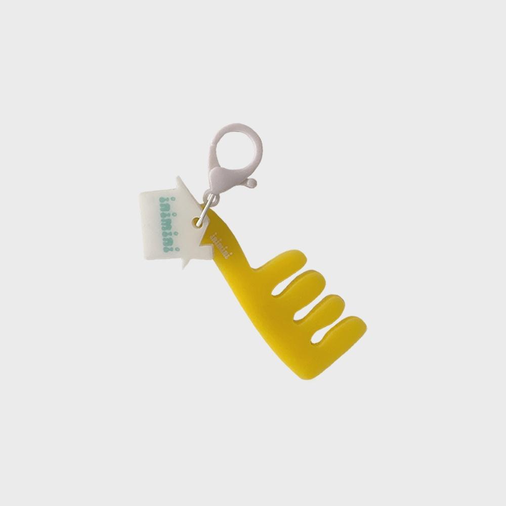 Yellow hairbrush keyring