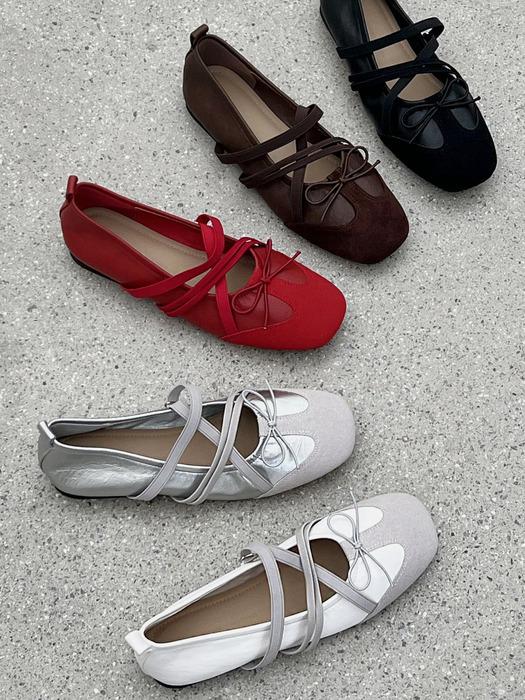 [단독] Multi Strap Crossover 메리제인 플랫슈즈 1.5cm -VA9005 (5color)