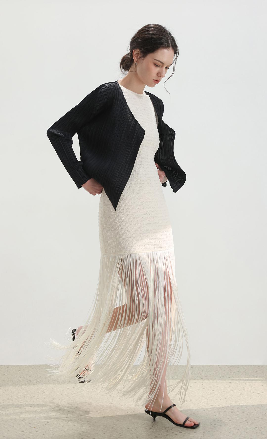 Pia pleated cardigan_black