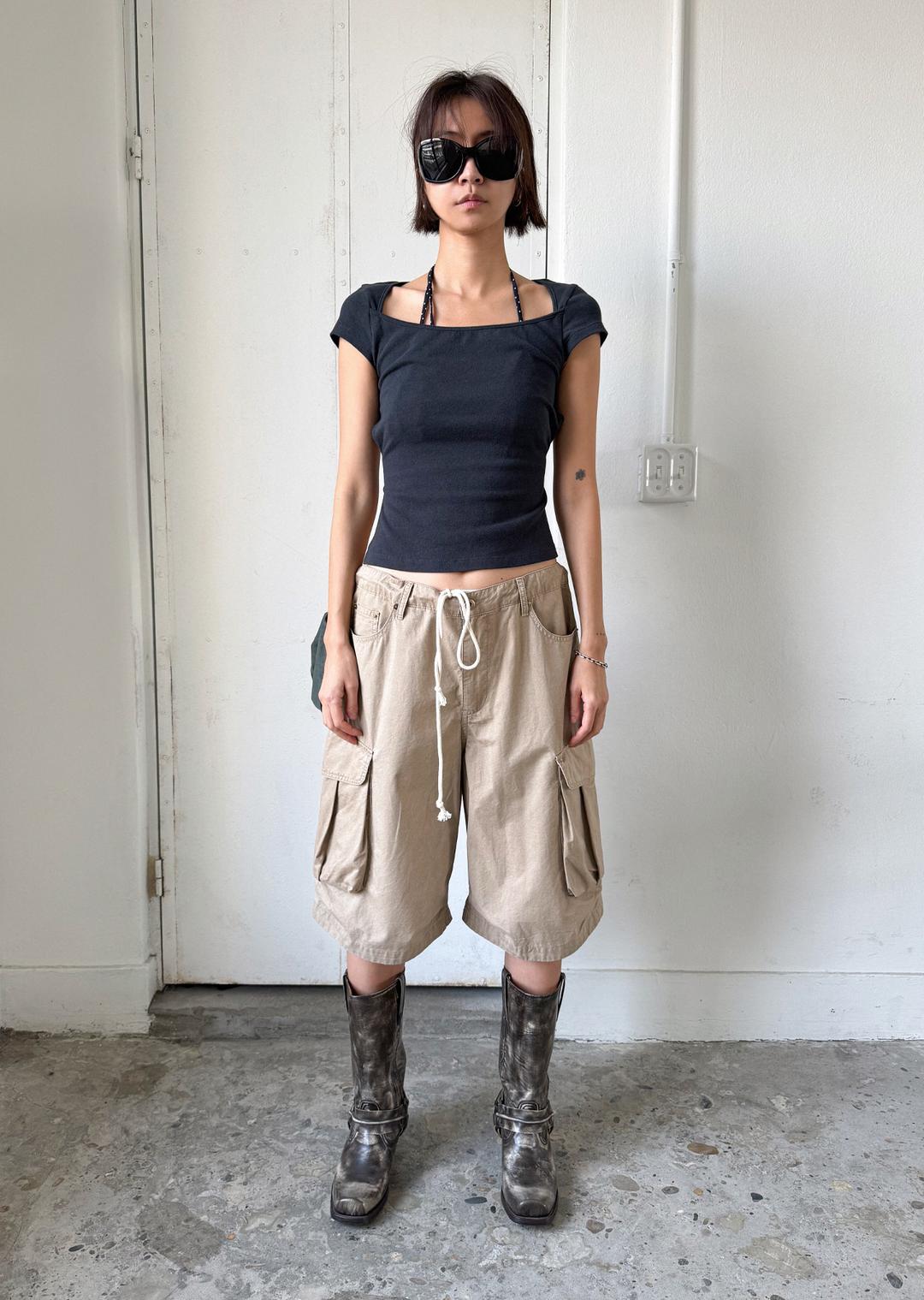 COTTON CARGO SHORTS DESERT