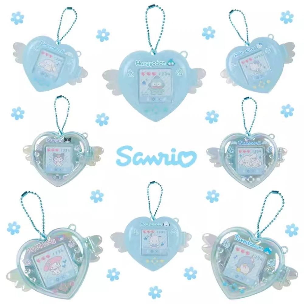 8종풀세트 산리오 푸르름의 나날 미즈이로 데이즈 시리즈 헤드 드레스 게임기 키링 키홀더 인형 파란색