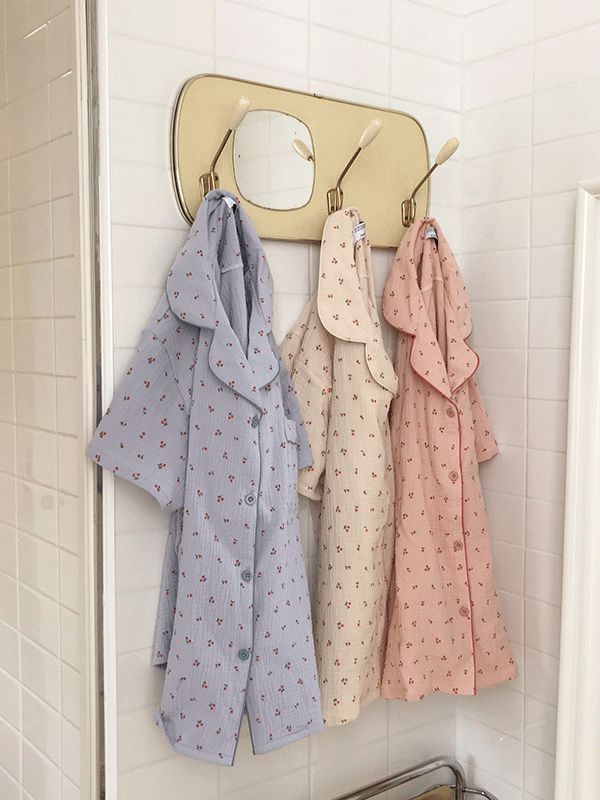 [1만장 돌파] J’eu 체리 요루면 반팔 파자마 3color, 2size