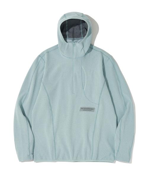SQUARE FLEECE HOOD PULLOVER_BLUE_WLT034