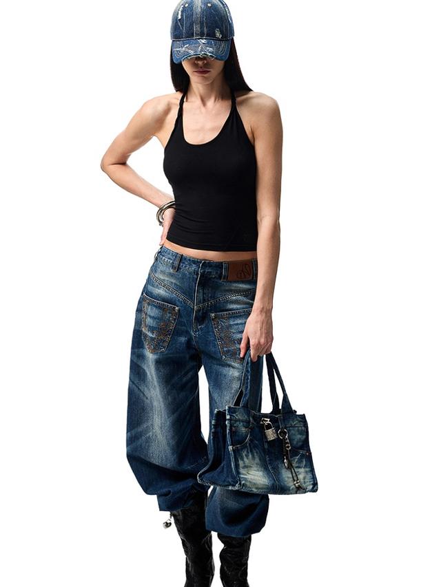 1JINN STUDIO Distressed Overfit Denim Pants