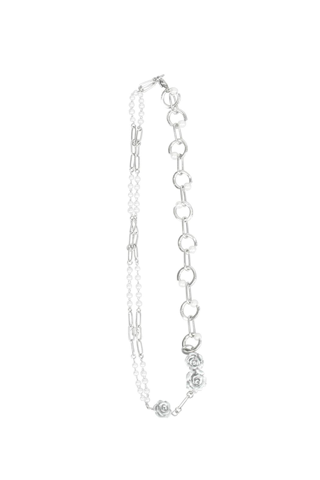 하루[春] - Silver rose chain necklace