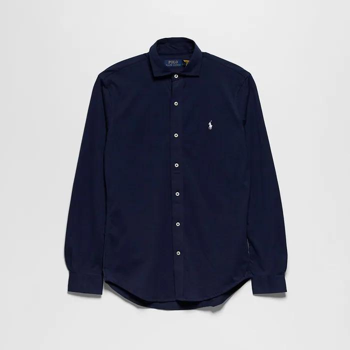 저지 스프레드 칼라 셔츠 (NAVY)